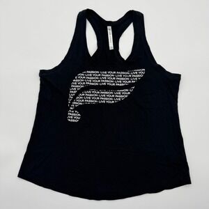 Fabletics Womens Black Live Your Passion Graphic Logo Tank Top Size L